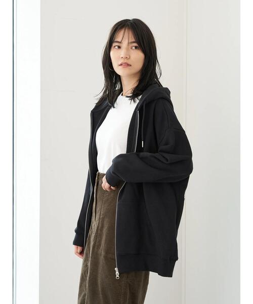 AMERICAN HOLIC（アメリカンホリック）の「バックドレープフード付き裏毛パーカー　〇＊（パーカー・レディース・ライトベージュ/オレンジ/モカ/ブルー/ブラック・FREE）」の15枚目の写真