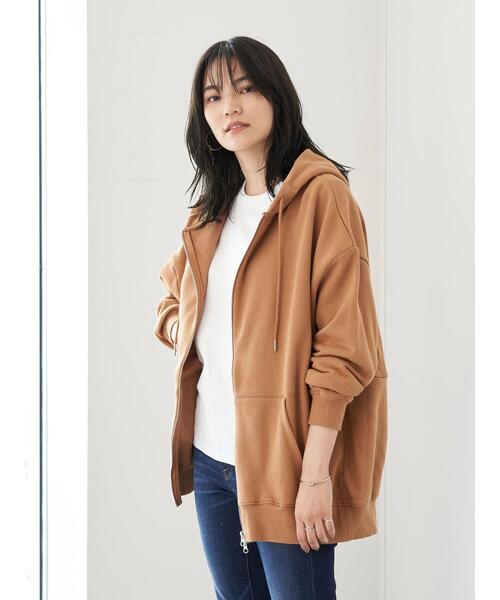 AMERICAN HOLIC（アメリカンホリック）の「バックドレープフード付き裏毛パーカー　〇＊（パーカー・レディース・ライトベージュ/オレンジ/モカ/ブルー/ブラック・FREE）」の16枚目の写真