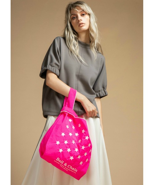 DOUBLE STANDARD CLOTHING(ダブルスタンダードクロージング)の「Star 【BALL&CHAIN】(エコバッグ/サブバッグ・レディース・ピンク/ホワイト/ブラック・FREE)」の3枚目の写真