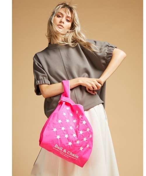 DOUBLE STANDARD CLOTHING(ダブルスタンダードクロージング)の「Star 【BALL&CHAIN】(エコバッグ/サブバッグ・レディース・ピンク/ホワイト/ブラック・FREE)」の4枚目の写真