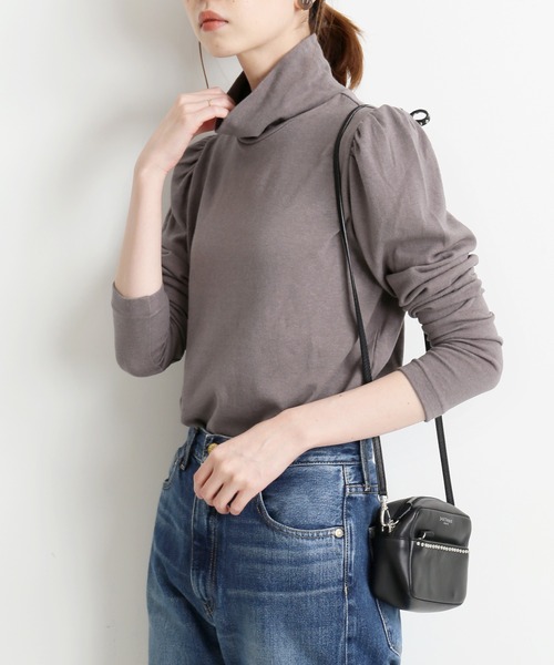 IENA(イエナ)の「コットンウールジャージータートルネック◆(Tシャツ/カットソー・レディース・アイボリー/チャコールグレー/ベージュ・FREE)」の3枚目の写真