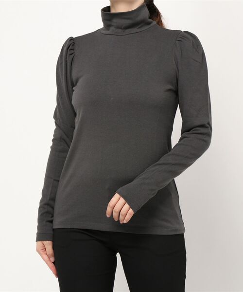 IENA(イエナ)の「コットンウールジャージータートルネック◆(Tシャツ/カットソー・レディース・アイボリー/チャコールグレー/ベージュ・FREE)」の6枚目の写真