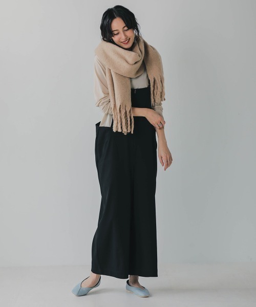 Bou Jeloud（ブージュルード）の「太フリンジボリュームストール（ストール/ショール・レディース・ライトグレー/ベージュ/オレンジ/アイボリー/ライトブルー・FREE）」の6枚目の写真