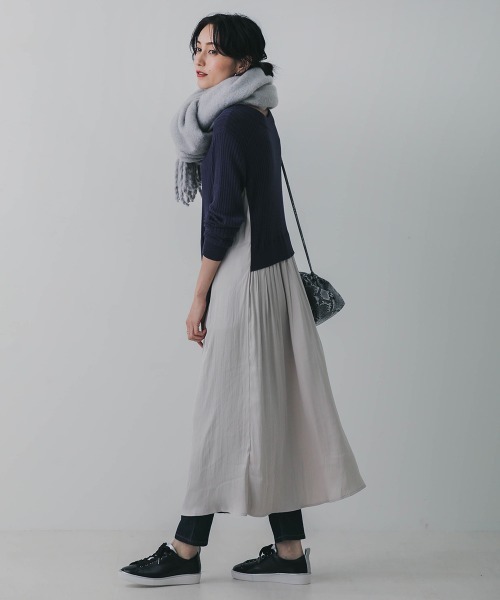 Bou Jeloud（ブージュルード）の「太フリンジボリュームストール（ストール/ショール・レディース・ライトグレー/ベージュ/オレンジ/アイボリー/ライトブルー・FREE）」の11枚目の写真