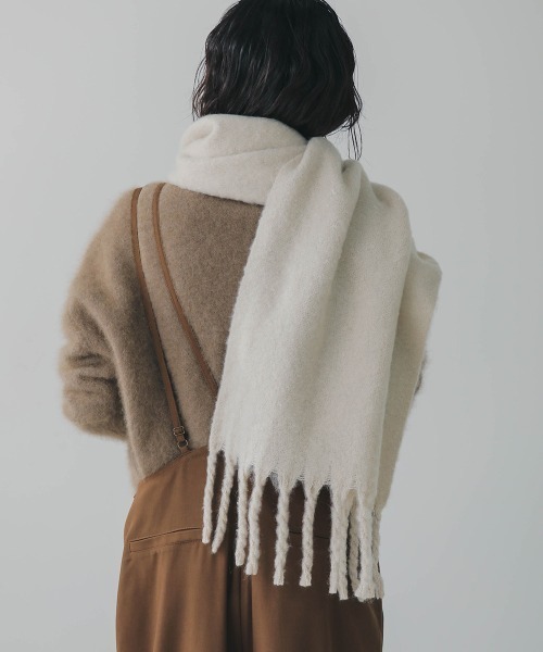 Bou Jeloud（ブージュルード）の「太フリンジボリュームストール（ストール/ショール・レディース・ライトグレー/ベージュ/オレンジ/アイボリー/ライトブルー・FREE）」の18枚目の写真