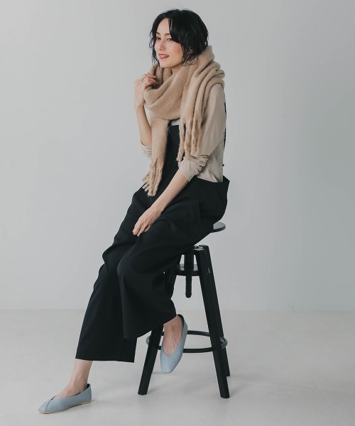 Bou Jeloud（ブージュルード）の「太フリンジボリュームストール（ストール/ショール・レディース・ライトグレー/ベージュ/オレンジ/アイボリー/ライトブルー・FREE）」の20枚目の写真