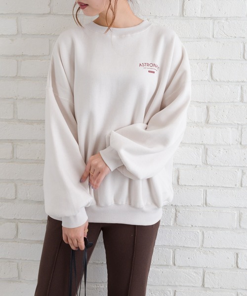 SpRay(スプレイ)の「オーバルプリント裏起毛スウェット(Tシャツ/カットソー・レディース・オフホワイト/ブルー/ラベンダー/スミクロ/ライトベージュ・FREE)」の18枚目の写真