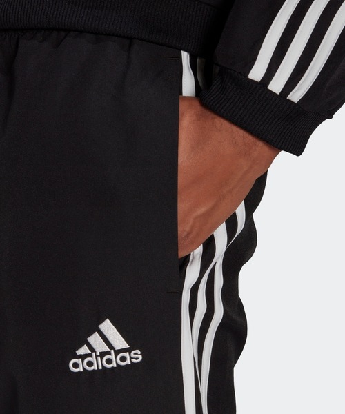 adidas（アディダス）の「AEROREADY エッセンシャルズ レギュラーフィット 3ストライプス トラックスーツ （ジャージ上下セットアップ）[AEROREADY Essentials Regular-Fit 3-Stripes Track Suit] / アディダス adidas（ジャージ・メンズ・ブラック×ホワイト/ブルー/ダークネイビー・MEDIUM/X-LARGE/XX-LARGE/XXX-LARGE/LARGE/X-SMALL/SMALL）」の6枚目の写真