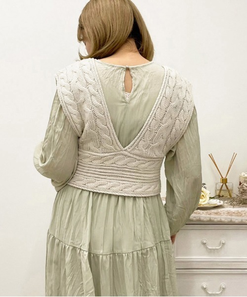 apres jour（アプレジュール）の「2WAYレースアップニットビスチェ【ZOZOTOWN限定アイテム】  【1.1】（ニット/セーター・レディース・スモークピンク/アイボリー/モカ・X-LARGE/フリー）」の18枚目の写真