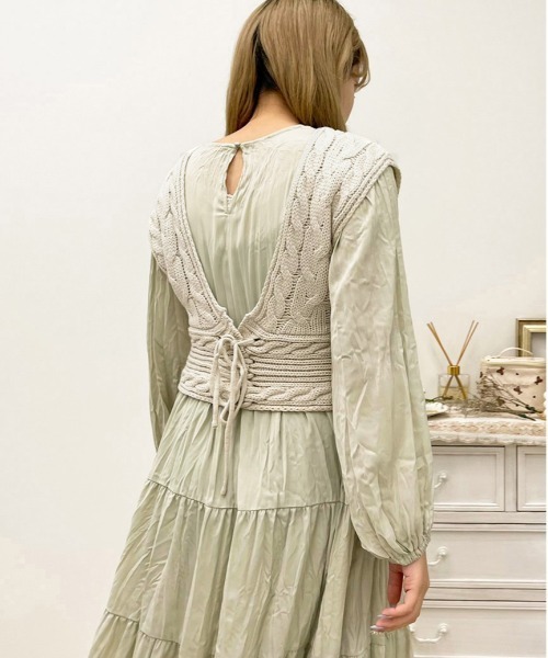 apres jour（アプレジュール）の「2WAYレースアップニットビスチェ【ZOZOTOWN限定アイテム】  【1.1】（ニット/セーター・レディース・スモークピンク/アイボリー/モカ・X-LARGE/フリー）」の14枚目の写真