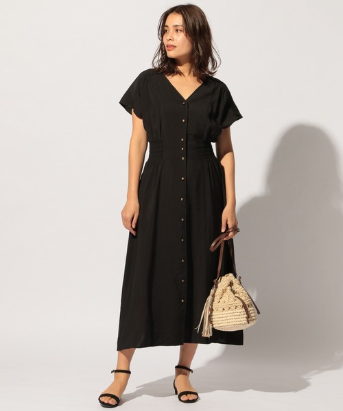 BAYFLOW（ベイフロー）の「3WAYスモッキングワンピース（レンチング(TM)エコヴェロ(TM)繊維使用）（ワンピース・レディース・ライトブルー/ブラック/カーキ/ナチュラル・SMALL/MEDIUM）」の22枚目の写真