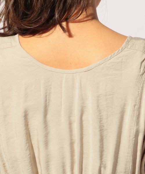 BAYFLOW（ベイフロー）の「3WAYスモッキングワンピース（レンチング(TM)エコヴェロ(TM)繊維使用）（ワンピース・レディース・ライトブルー/ブラック/カーキ/ナチュラル・SMALL/MEDIUM）」の10枚目の写真