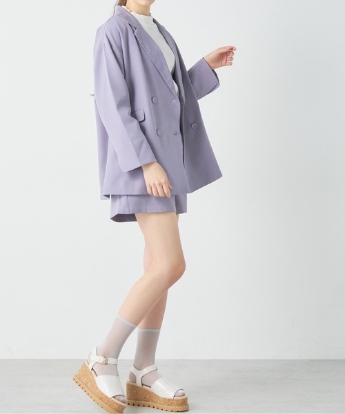 OLIVE des OLIVE ファー ジャケット グレー ピンク OLIVE des OLIVE ファー ジャケット グレー ピンク