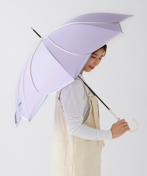 はなびら！！！ because バイカラーパイピングはなびら長雨傘（長傘）｜because