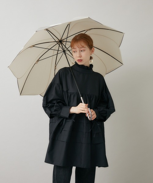 はなびら！！！ because バイカラーパイピングはなびら長雨傘（長傘）｜because