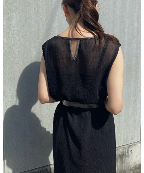 &g'aime(アンジェム)の「【&g'aime】楊柳シアーレイヤードワンピース(ワンピース・レディース・ブラック/アイボリー/グレイッシュベージュ・FREE)」の10枚目の写真