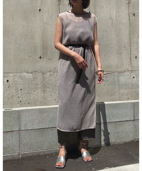 &g'aime(アンジェム)の「【&g'aime】楊柳シアーレイヤードワンピース(ワンピース・レディース・ブラック/アイボリー/グレイッシュベージュ・FREE)」の13枚目の写真