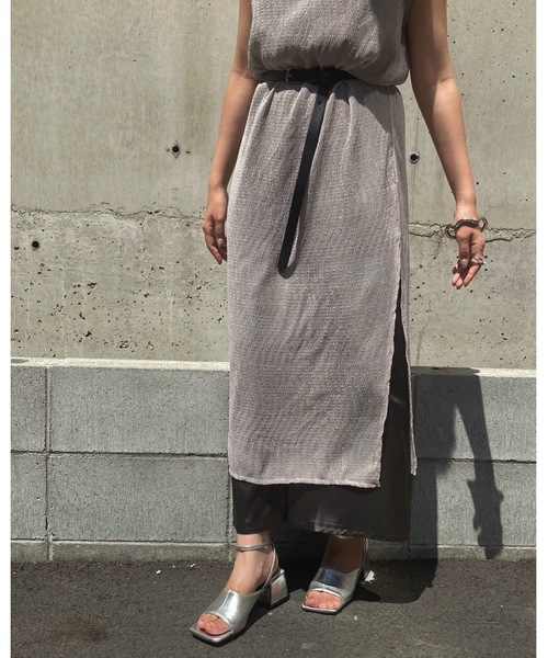 &g'aime(アンジェム)の「【&g'aime】楊柳シアーレイヤードワンピース(ワンピース・レディース・ブラック/アイボリー/グレイッシュベージュ・FREE)」の16枚目の写真