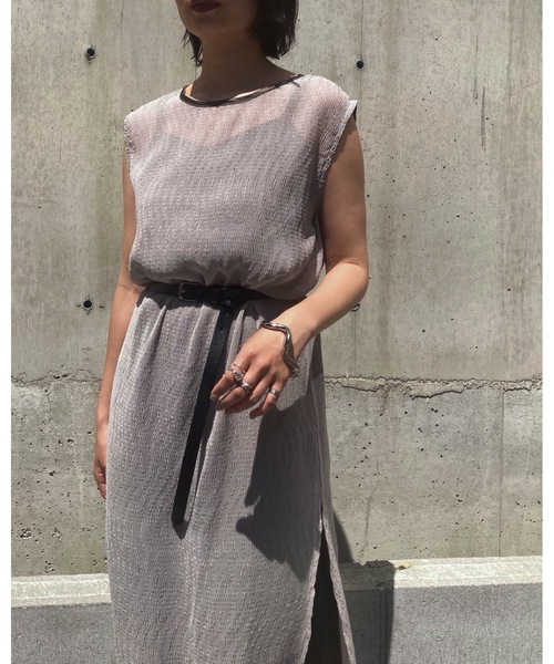 &g'aime(アンジェム)の「【&g'aime】楊柳シアーレイヤードワンピース(ワンピース・レディース・ブラック/アイボリー/グレイッシュベージュ・FREE)」の15枚目の写真