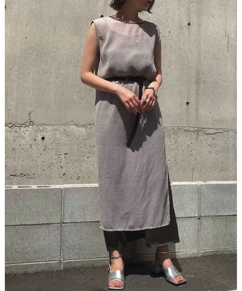 &g'aime(アンジェム)の「【&g'aime】楊柳シアーレイヤードワンピース(ワンピース・レディース・ブラック/アイボリー/グレイッシュベージュ・FREE)」の12枚目の写真