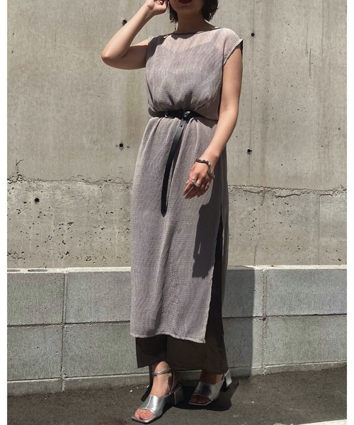 &g'aime(アンジェム)の「【&g'aime】楊柳シアーレイヤードワンピース(ワンピース・レディース・ブラック/アイボリー/グレイッシュベージュ・FREE)」の11枚目の写真