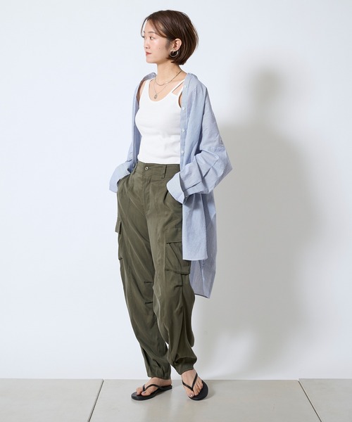 DouDou（ドゥドゥ）の「ストライプビッグチュニックシャツ（シャツ/ブラウス・レディース・ブルー・FREE）」の12枚目の写真