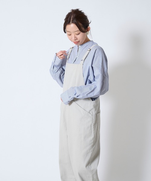 DouDou（ドゥドゥ）の「ストライプビッグチュニックシャツ（シャツ/ブラウス・レディース・ブルー・FREE）」の13枚目の写真