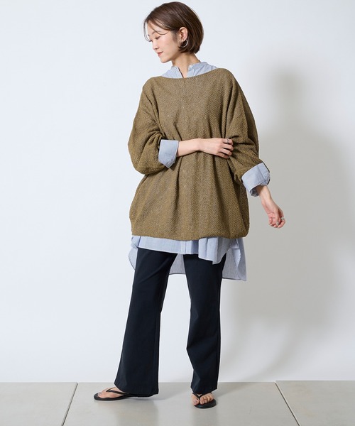 DouDou（ドゥドゥ）の「ストライプビッグチュニックシャツ（シャツ/ブラウス・レディース・ブルー・FREE）」の5枚目の写真