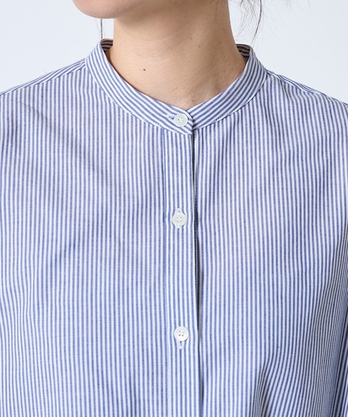 DouDou（ドゥドゥ）の「ストライプビッグチュニックシャツ（シャツ/ブラウス・レディース・ブルー・FREE）」の11枚目の写真