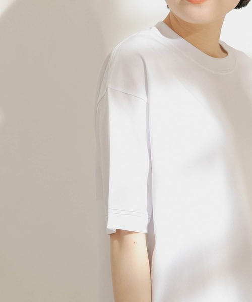 FORK&SPOON(フォークアンドスプーン)の「FORK&SPOON 強撚天竺カラーステッチ半袖Tシャツ(Tシャツ/カットソー・レディース・ブラック/オフホワイト/アイボリー・ONE)」の12枚目の写真