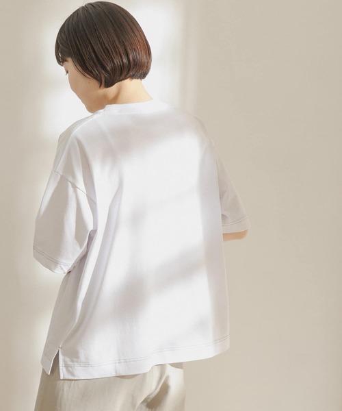 FORK&SPOON(フォークアンドスプーン)の「FORK&SPOON 強撚天竺カラーステッチ半袖Tシャツ(Tシャツ/カットソー・レディース・ブラック/オフホワイト/アイボリー・ONE)」の16枚目の写真