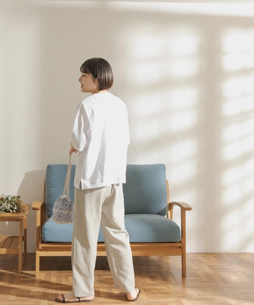 FORK&SPOON(フォークアンドスプーン)の「FORK&SPOON 強撚天竺カラーステッチ半袖Tシャツ(Tシャツ/カットソー・レディース・ブラック/オフホワイト/アイボリー・ONE)」の18枚目の写真