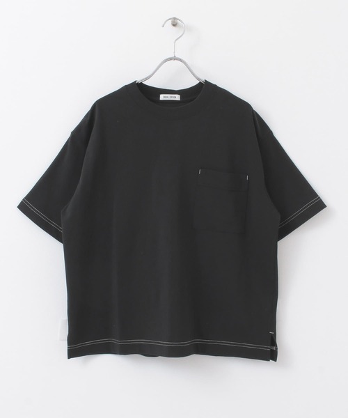 FORK&SPOON(フォークアンドスプーン)の「FORK&SPOON 強撚天竺カラーステッチ半袖Tシャツ(Tシャツ/カットソー・レディース・ブラック/オフホワイト/アイボリー・ONE)」の19枚目の写真