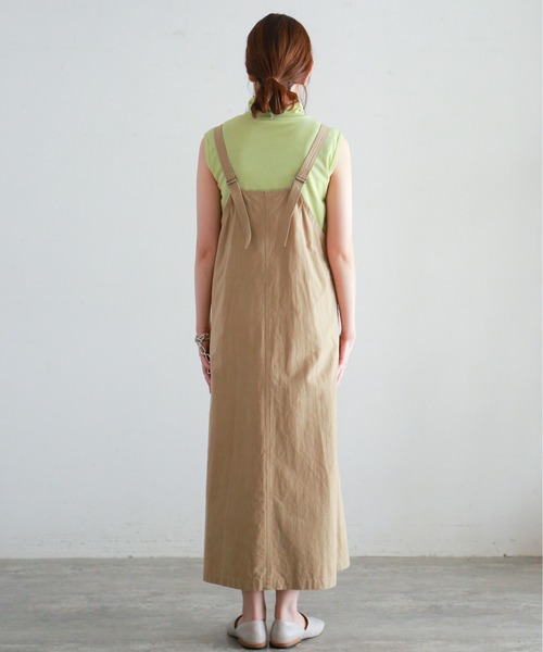 NOMBRE IMPAIR（ノンブルアンペール）の「オーガニックスラブクロス　ジャンスカ（ジャンパースカート・レディース・ベージュ/ブラック/カーキ・FREE）」の11枚目の写真