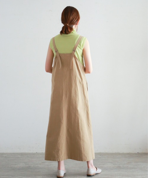 NOMBRE IMPAIR（ノンブルアンペール）の「オーガニックスラブクロス　ジャンスカ（ジャンパースカート・レディース・ベージュ/ブラック/カーキ・FREE）」の9枚目の写真