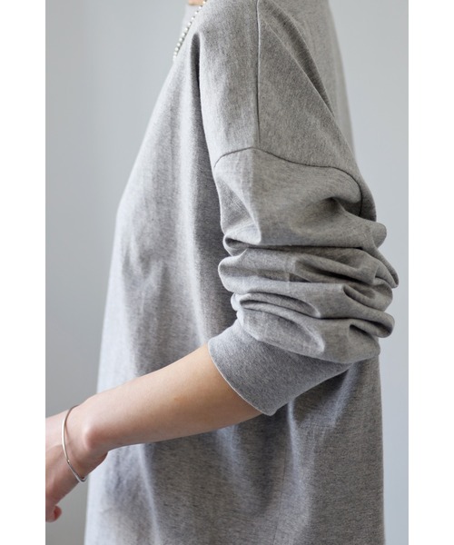 Bonjour Sagan(ボンジュールサガン)の「ラウンドカットロンT(Tシャツ/カットソー・レディース・グレー/ピンク/ホワイト・FREE)」の6枚目の写真