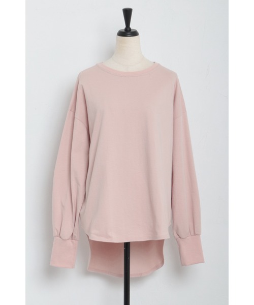 Bonjour Sagan(ボンジュールサガン)の「ラウンドカットロンT(Tシャツ/カットソー・レディース・グレー/ピンク/ホワイト・FREE)」の8枚目の写真