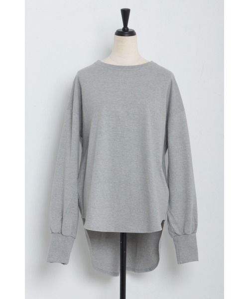 Bonjour Sagan(ボンジュールサガン)の「ラウンドカットロンT(Tシャツ/カットソー・レディース・グレー/ピンク/ホワイト・FREE)」の14枚目の写真