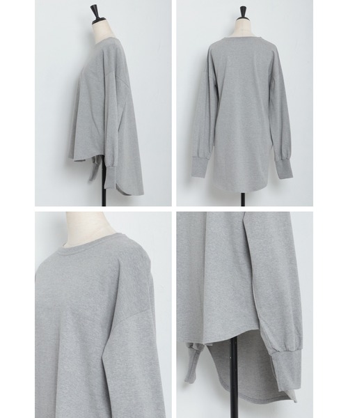 Bonjour Sagan(ボンジュールサガン)の「ラウンドカットロンT(Tシャツ/カットソー・レディース・グレー/ピンク/ホワイト・FREE)」の10枚目の写真