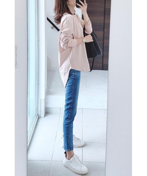 Bonjour Sagan(ボンジュールサガン)の「ラウンドカットロンT(Tシャツ/カットソー・レディース・グレー/ピンク/ホワイト・FREE)」の21枚目の写真