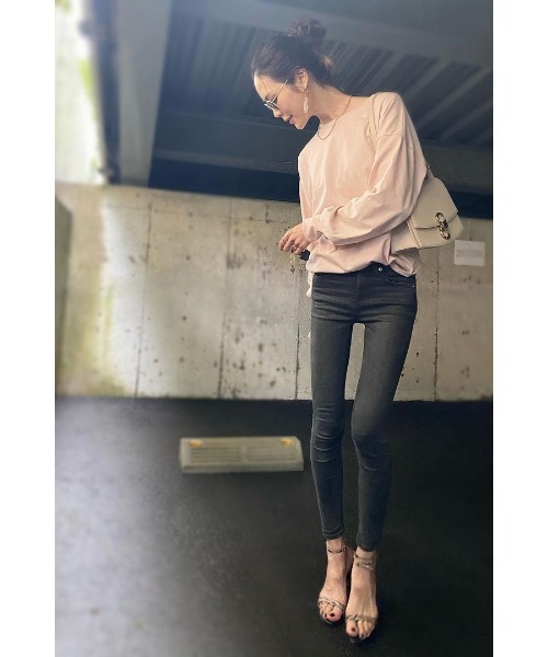 Bonjour Sagan(ボンジュールサガン)の「ラウンドカットロンT(Tシャツ/カットソー・レディース・グレー/ピンク/ホワイト・FREE)」の20枚目の写真