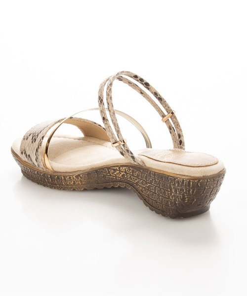 enchanted prima(エンチャンテッドプリマ)の「メタリックコンビストラップ2wayサンダル(サンダル・レディース・ブラック/アイボリー/パイソン・LL/S/M/L)」の5枚目の写真