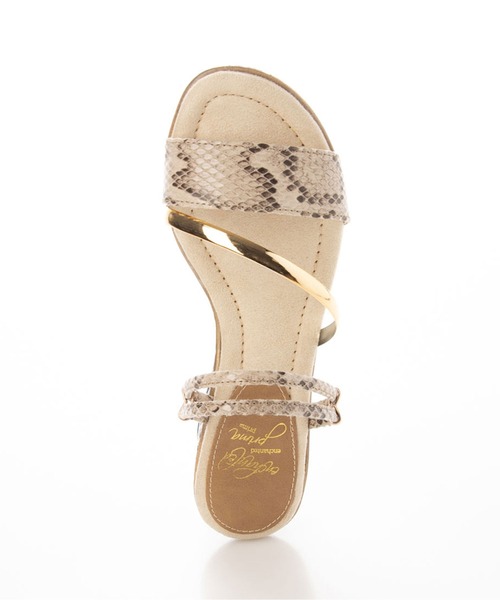 enchanted prima(エンチャンテッドプリマ)の「メタリックコンビストラップ2wayサンダル(サンダル・レディース・ブラック/アイボリー/パイソン・LL/S/M/L)」の6枚目の写真