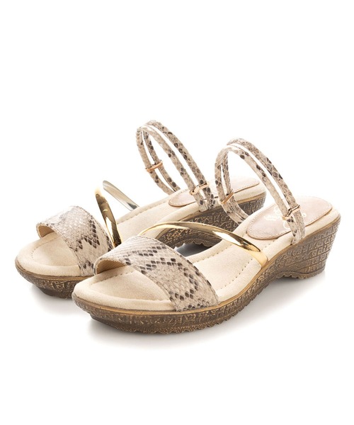 enchanted prima(エンチャンテッドプリマ)の「メタリックコンビストラップ2wayサンダル(サンダル・レディース・ブラック/アイボリー/パイソン・LL/S/M/L)」の10枚目の写真