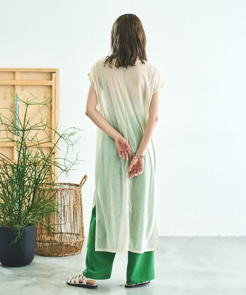 VACANCY(ヴァカンシー)の「フレンチスリーブステッチシアーワンピース(ワンピース・レディース・ブラック/ベージュ/ホワイト系その他・FREE)」の10枚目の写真