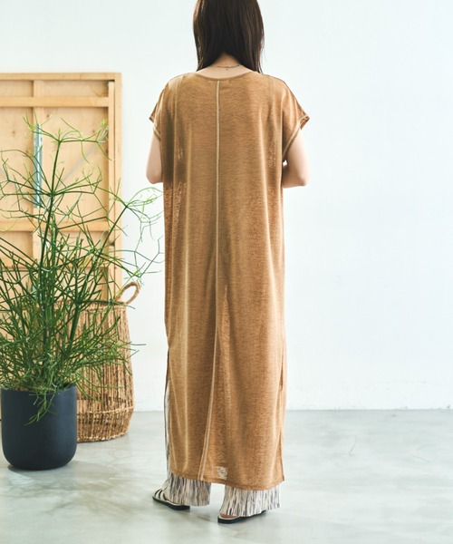 VACANCY(ヴァカンシー)の「フレンチスリーブステッチシアーワンピース(ワンピース・レディース・ブラック/ベージュ/ホワイト系その他・FREE)」の20枚目の写真