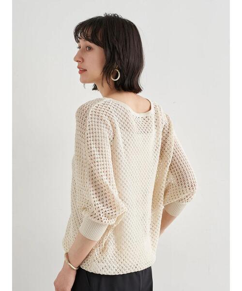 earth music&ecology（アースミュージックアンドエコロジー）の「SET2点 透かし編みニットプルオーバー+インナー ＊（ニット/セーター・レディース・アイボリー/ラベンダー/ミント・FREE）」の10枚目の写真