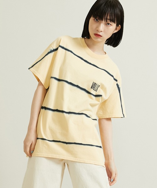VALLIS by FACTOTUM（ヴァリスバイファクトタム）の「STUDIOUS別注 ボーダータイダイTee（Tシャツ/カットソー・メンズ・ホワイト/ピンク/ライム/イエロー/ブルー/ミント・MEDIUM/LARGE）」の15枚目の写真