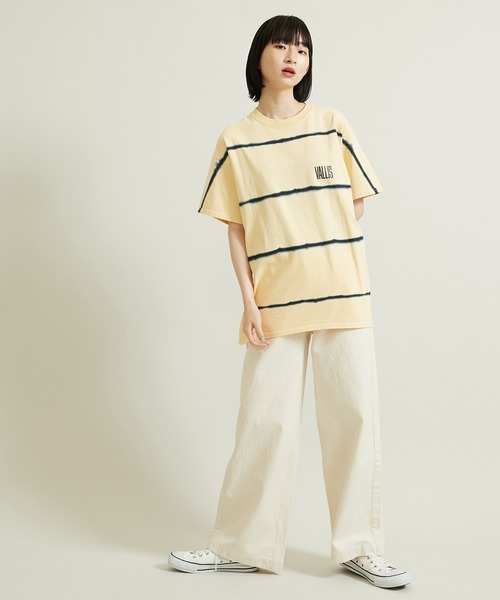 VALLIS by FACTOTUM（ヴァリスバイファクトタム）の「STUDIOUS別注 ボーダータイダイTee（Tシャツ/カットソー・メンズ・ホワイト/ピンク/ライム/イエロー/ブルー/ミント・MEDIUM/LARGE）」の9枚目の写真