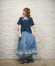 すずらん柄前ボタンスカート